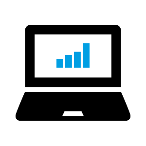 Icon: Laptop mit Statistik