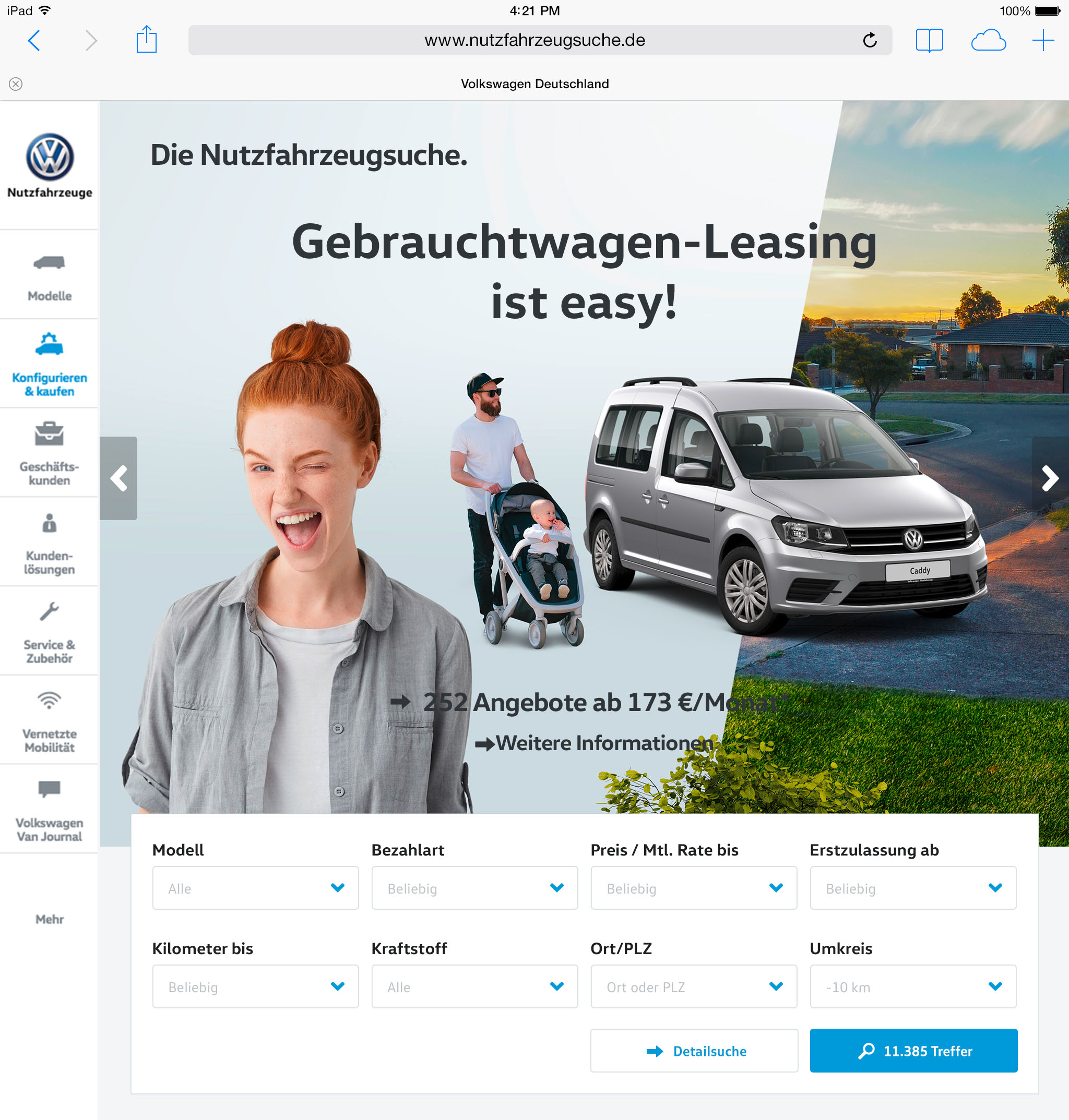 Screenshot: Startseiten-Teaser