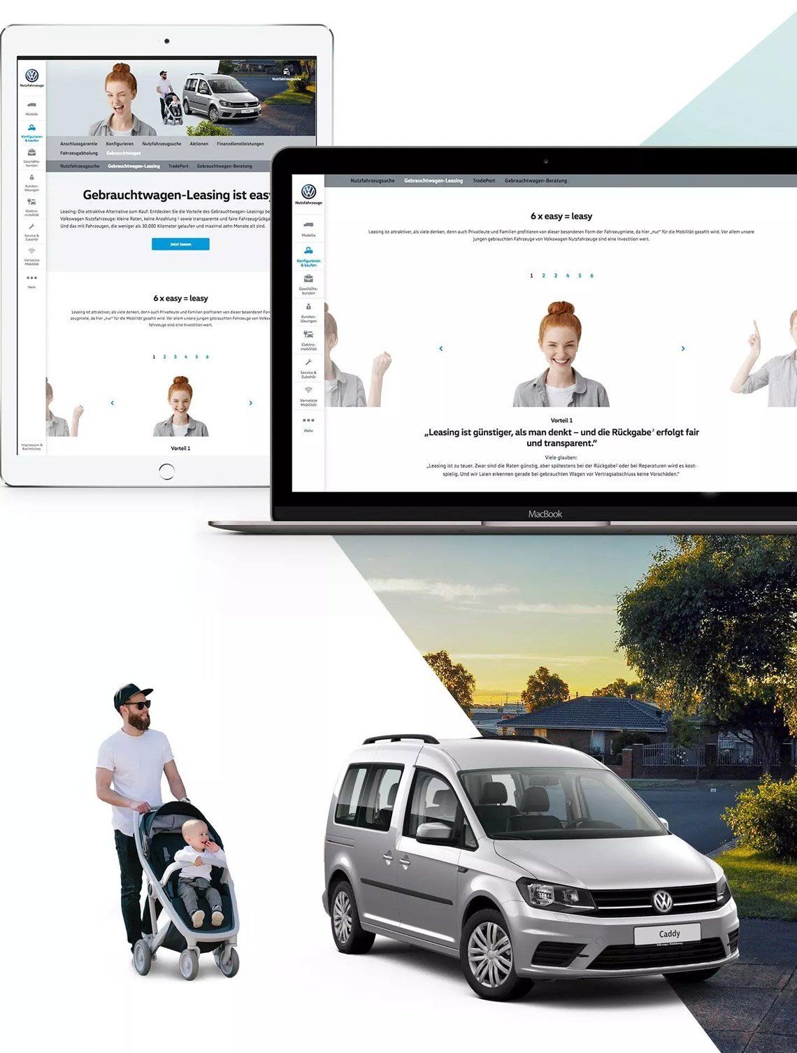 Übersicht der VGSG Gebrauchtwagen-Leasing Website auf verschiedenen Devices