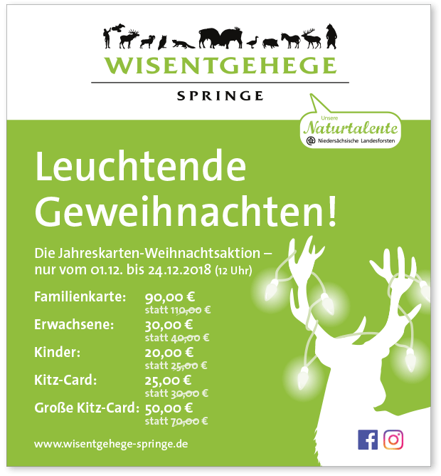 Anzeige Wisentgehege Weihnachten