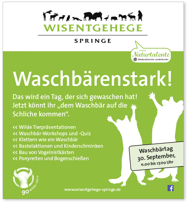 Anzeige Wisentgehege Waschbärtag