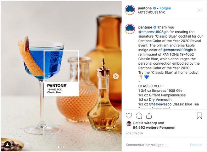 PANTONE 19-4052 Classic Blue - Pantone 2020