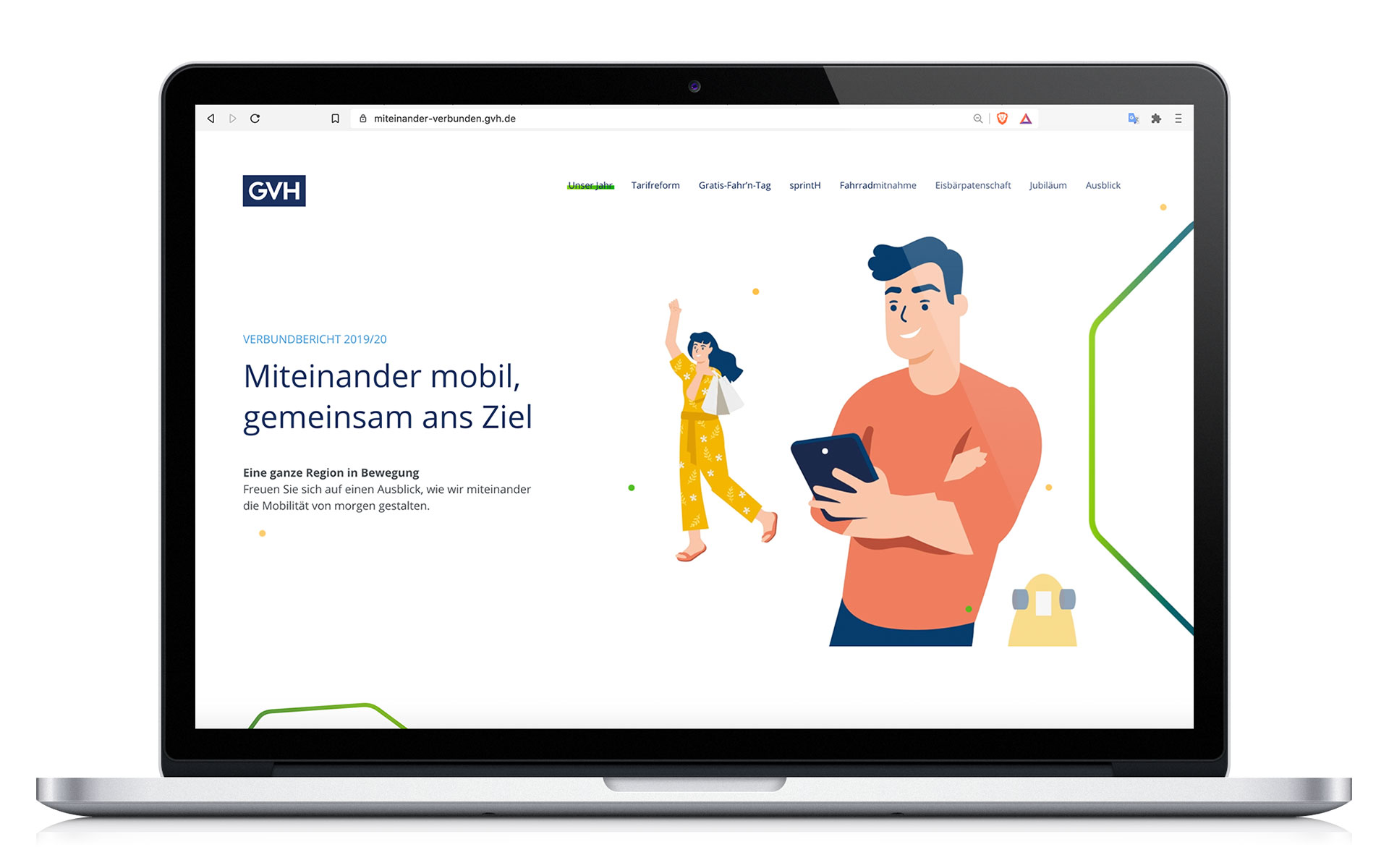 GVH Geschäftsbericht Laptop Website Screen