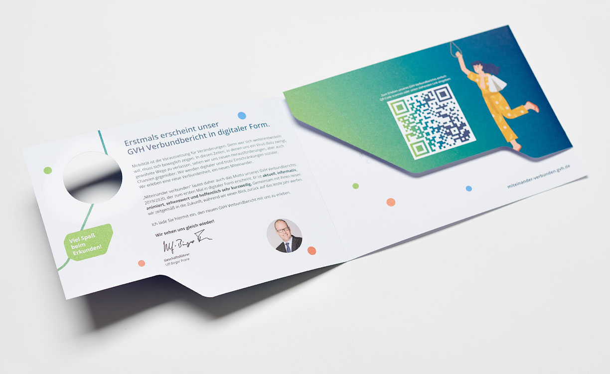 GVH Geschäftsbericht Ansicht Print Mailing geöffnet
