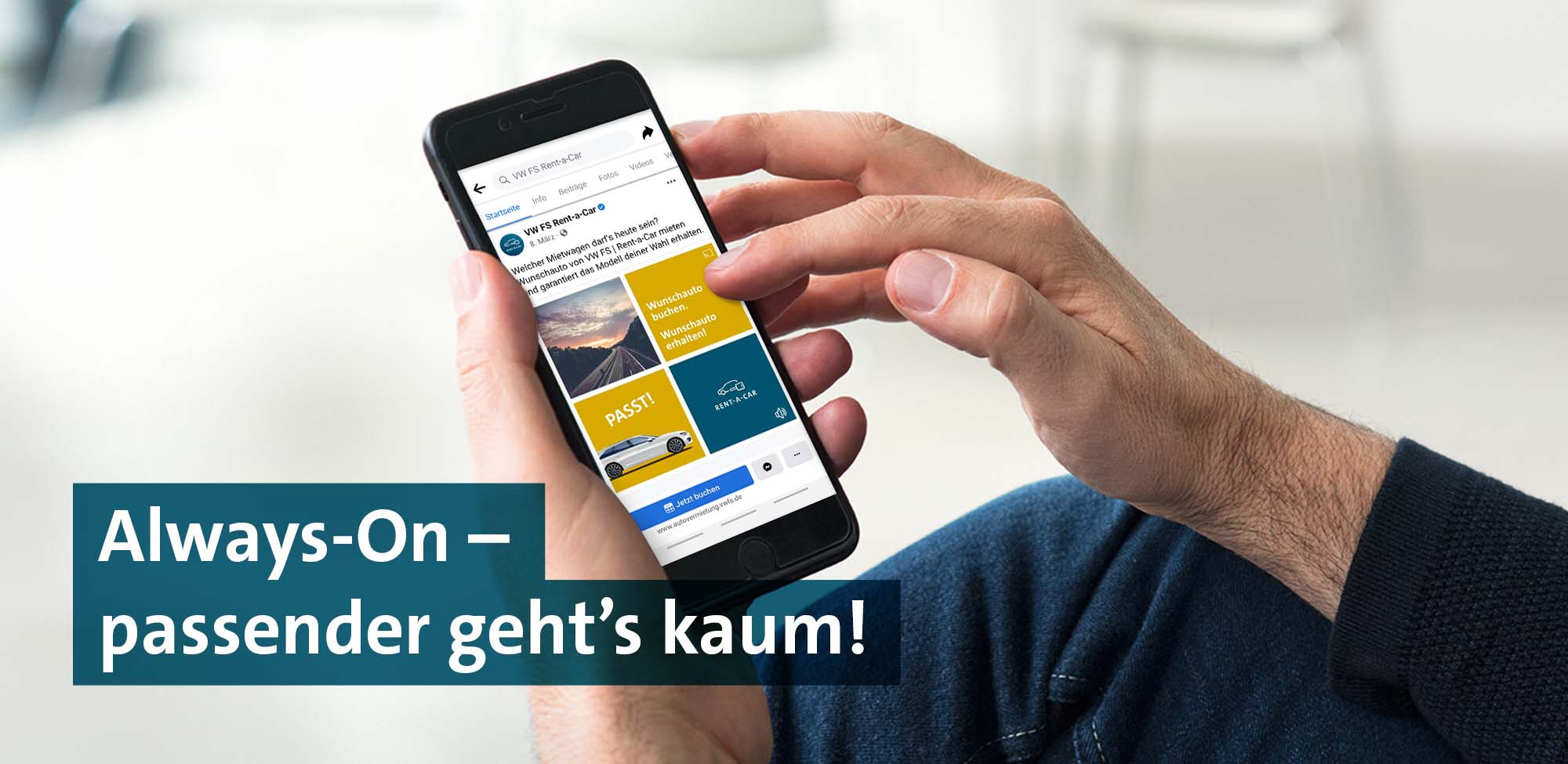 VW FS | Rent-a-Car AlwaysOn Social Media Kommunikationskonzept