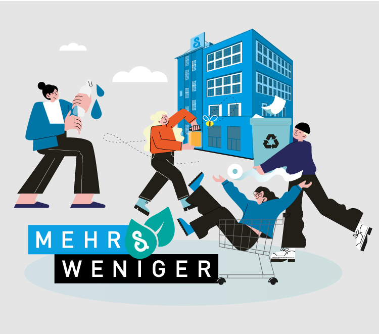 Mehr & Weniger Illustration Titelbild | Windrich & Sörgel