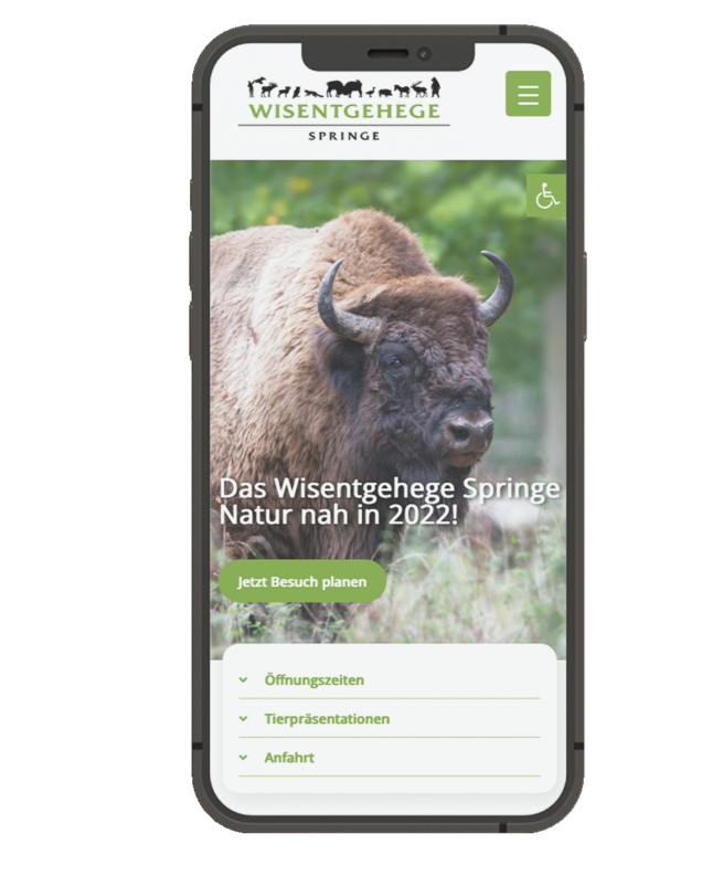 Website Wisentgehege Springe mobile Ansicht | Windrich & Sörgel