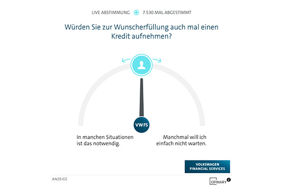 VW Bank Kampagne Rahmenkredit Opinary