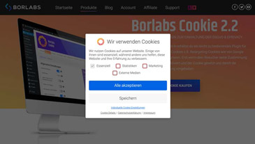 Screenshot von Cookie Consent Management Tool: Borlabs