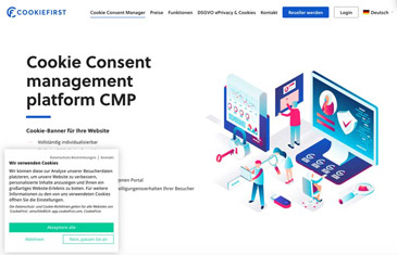 Screenshot von Cookie Consent Management Tool: Cookiefirst
